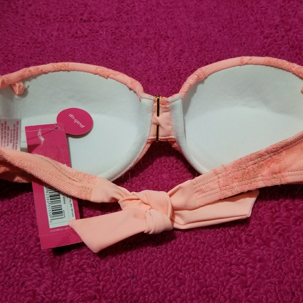 Push Up Coral Bikini Top - Picture 2 of 2